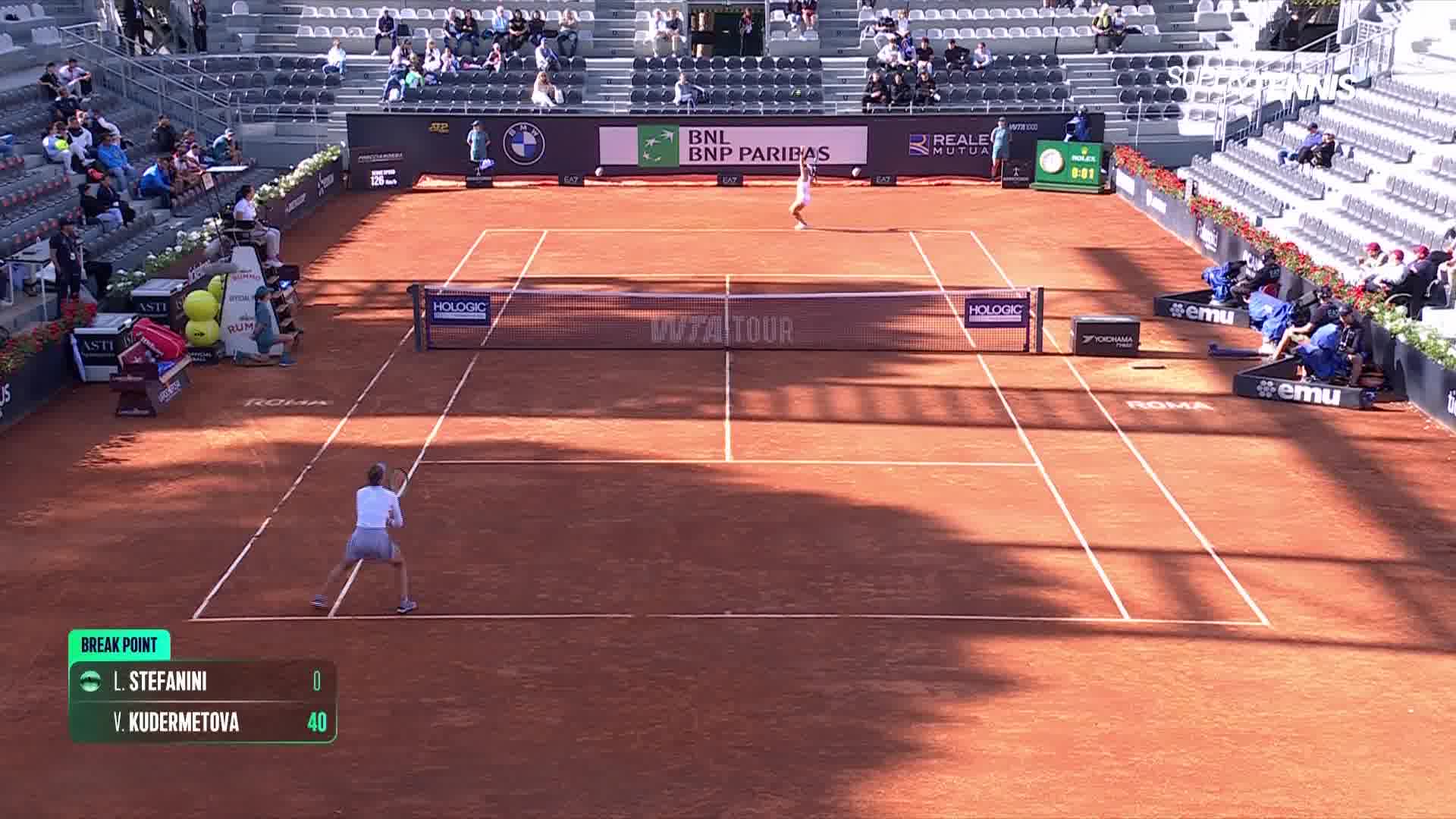 HL | WTA1000 Roma 1T - Stefanini vs Kudermetova