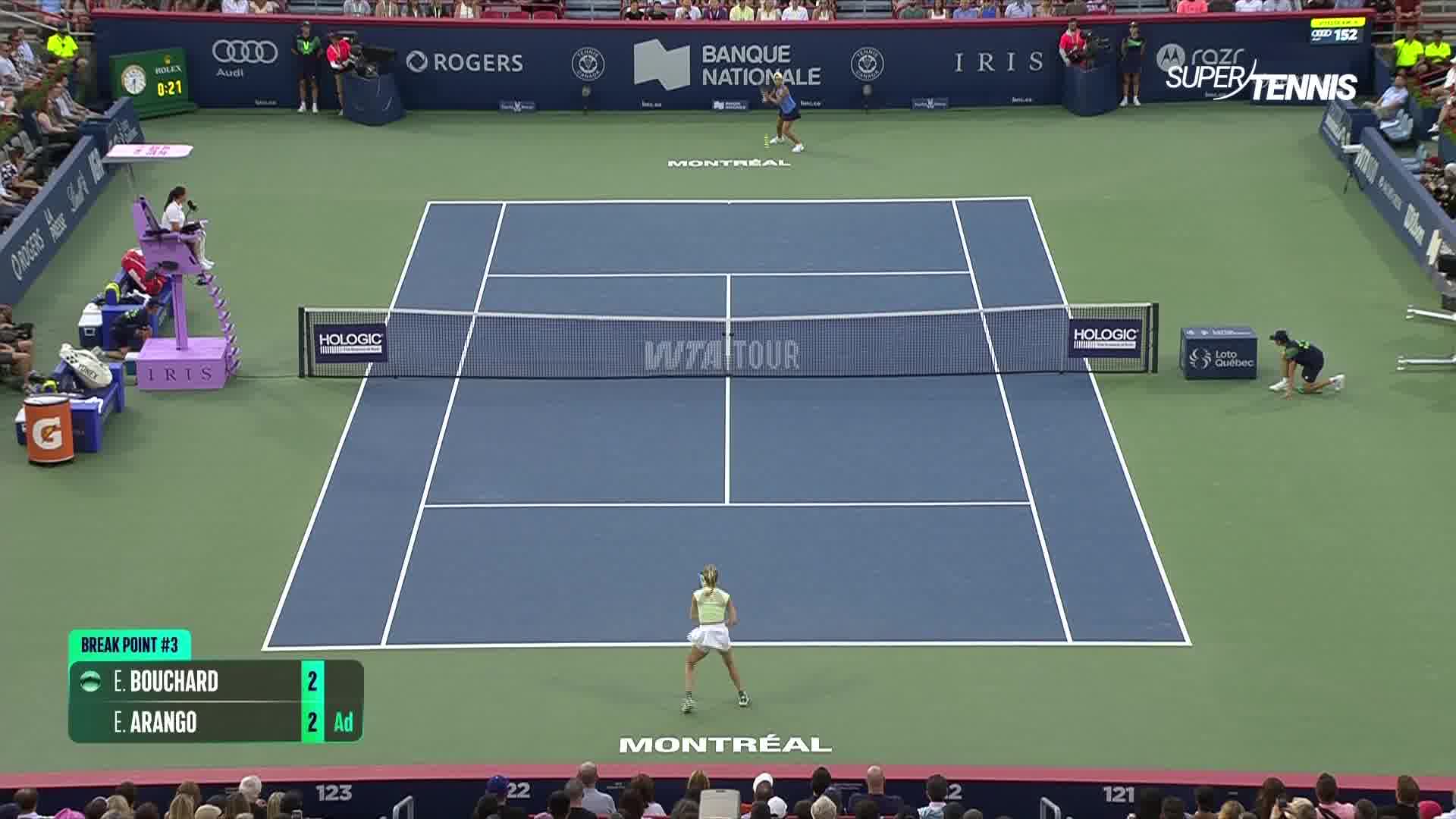 WTA Montreal, primo turno: highlights Bouchard-Arango