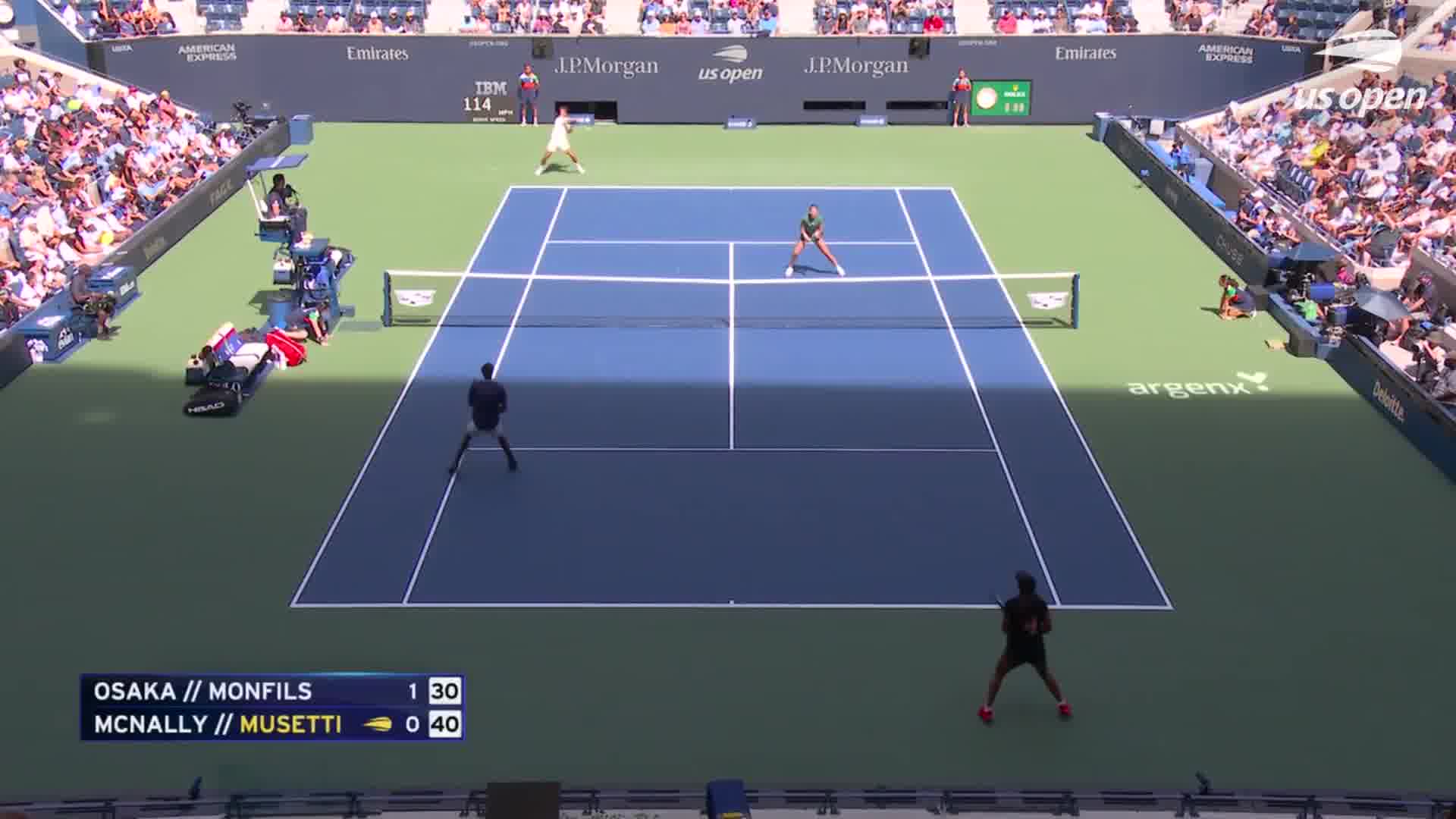 US Open, Doppio Misto: Musetti/McNally - Monfils/Osaka, gli highlights