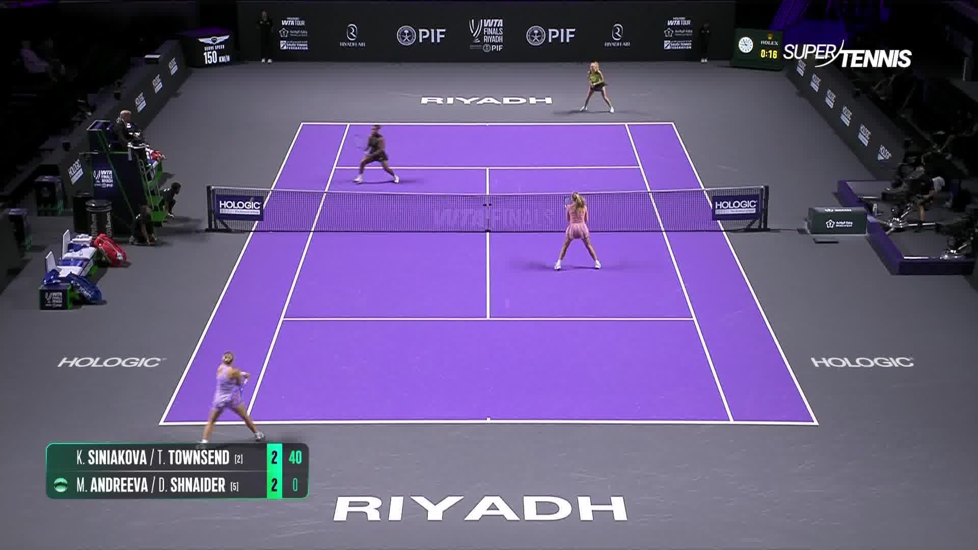 WTA Finals Riyadh, RR: Siniakova/Townsend c. Andreeva/Shnaider, gli highlights