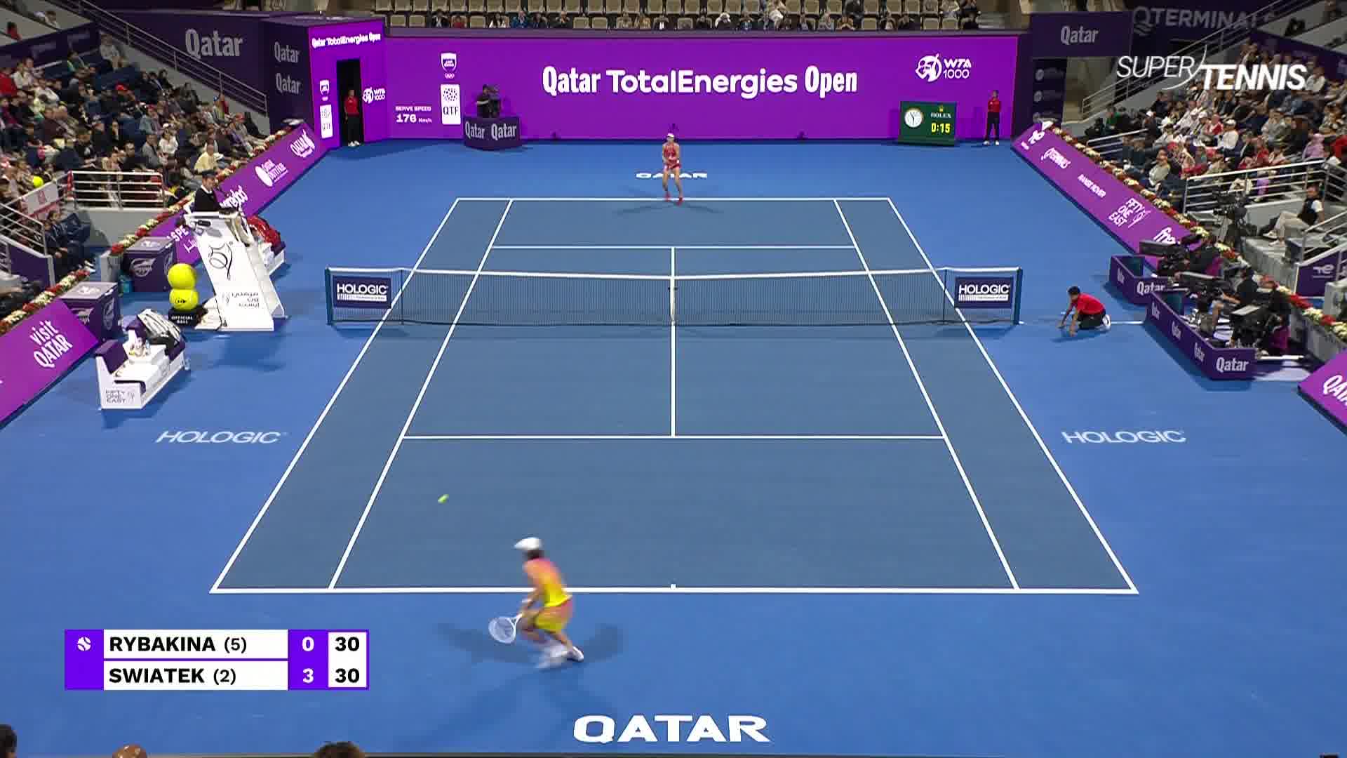 WTA Doha QF: highlights Rybakina-Swiatek